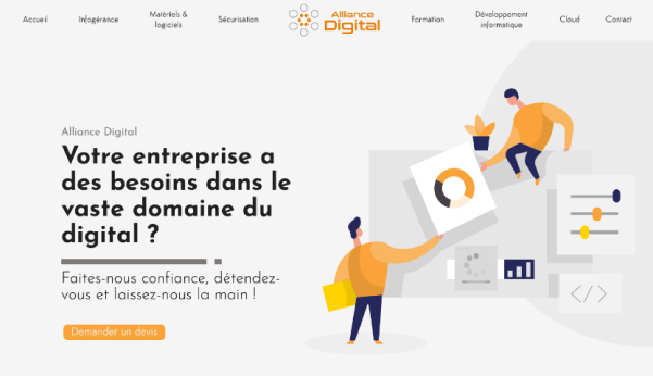 Image du site alliance digitale, haut de page 