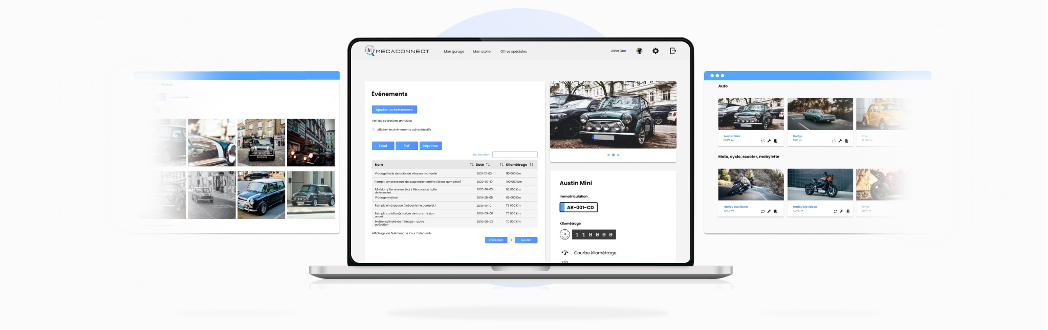 ordinateur et interface du site mecaconnect