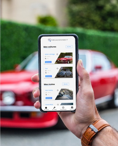  un téléphone avec le site Mecaconnect